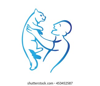 Modern Pet Logo - Adopt A Cat Symbol