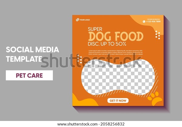 modern pet shop post template, Pet care social\
media post Template or web banner template. Pet care service\
promotional banner ads\
design