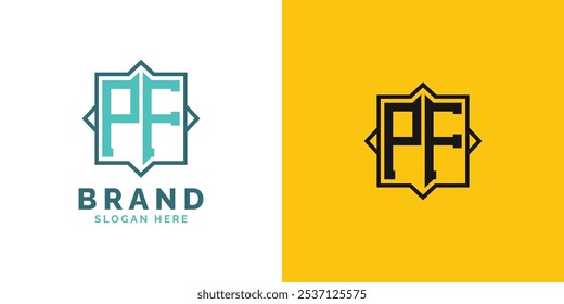 Modern PF Monogram Logo Design. Initial Letter PF Logo, Versatile Branding Suitable for any Brand