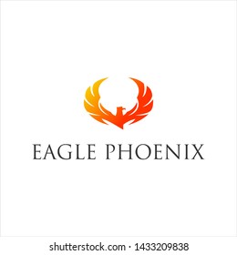 Modern Phoenix Fire Bird Logo Design Concepts. Dove Eagle Logo Template Vector. Icon Symbol.