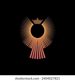 Modern Phoenix Logo design concept for Sports team or Company identity, Minimalist Phoenix Logo isolated on black background, Abstract Wings emblem ve