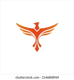 Modern phoenix logo design. Tribal flying phoenix bird icon vector illustration. 