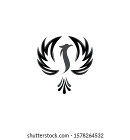 Modern Phoenix Logo Illustration In White Isolated Background, icon symbol business,