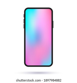 modern phone with a bright screen. vector illustration