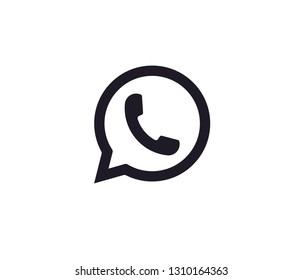Modern phone call button icon vector 