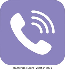 Modern phone call icon with ringing signal in a rounded square background. Ideal for communication apps, customer support, contact buttons, VoIP services, mobile interfaces, websites, and UI,UX design.