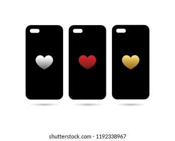 Modern Phone Case Design with Colorful Hearts