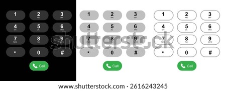 Modern Phone Dial Pad Interface vector for app, website, ux or ui design. Phone keypad interface. number pad design