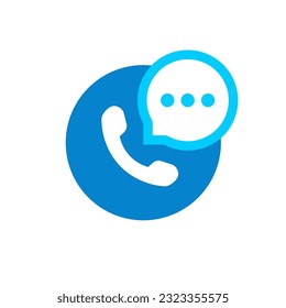 Modern phone icon speech bubble vector. minimalist call icon flat design isolated on white background
