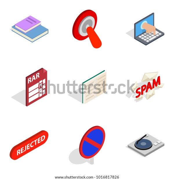 Modern phone icons set.\
Isometric set of 9 modern phone vector icons for web isolated on\
white background