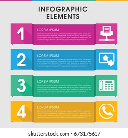 Modern phone infographic template with phone icons includes call. can be used for presentation, diagram, annual report, web design.