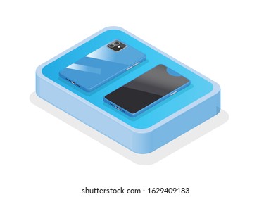 Modern Phone Isometric Mockup Phone Illustration, Suitable for Diagrams, Infographics, Game Asset, And Other Graphic Related Assets
