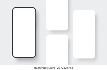 Modern Phone Mockup with Blank Mobile Screens. Vector Illustration