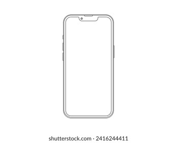 Modern Phone Outline icon vector. Modern Phone Outline isolated white background. Vector Illustration