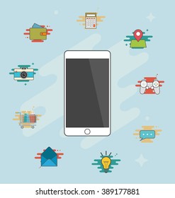 Modern Phone resources, using concept Technology, business, internet, Symbols, Computer Icon - Simple Illustration for your design