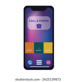 Modern phone screen with Call a Friend reminder