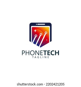 modern phone tech logo icon vector isolated