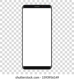 Modern phone template, smartphone with empty space and camera for your design on isolated background, vector illustration