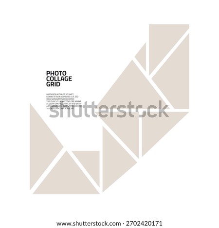 Modern photo collage template for covers, flyers, brochures, social media posts, posters; customizable with space for text.