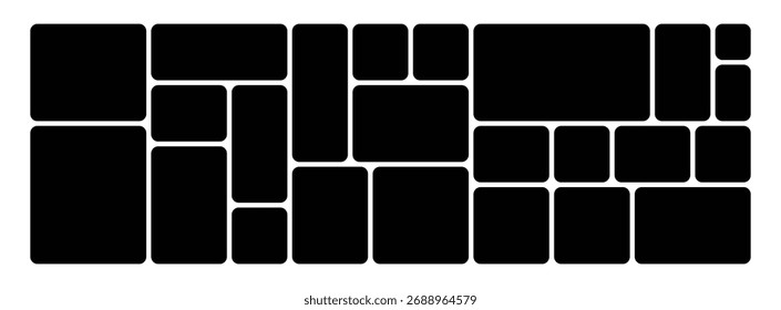 Moderno Vector de collage de fotos en estilo de cuadrícula bento con marcos de imágenes