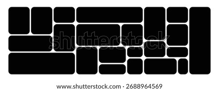 Modern photo collage vector in bento grid style with picture frames