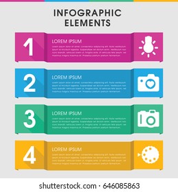 Modern photographic infographic template. infographic design with photographic icons includes camera. can be used for presentation, diagram, annual report, web design.