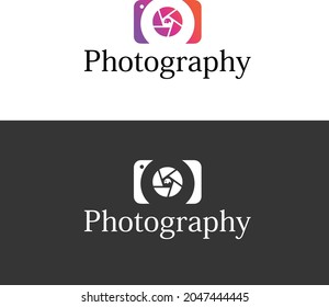Modern photography logo type realistic-photo studio logo design idea vector design