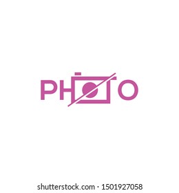 Modern photography vector icon logo, purple camera icon sliced logo template isolated on white background