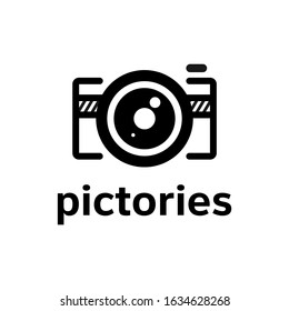 Modern photography vector logo, Black camera icon template isolated on white background