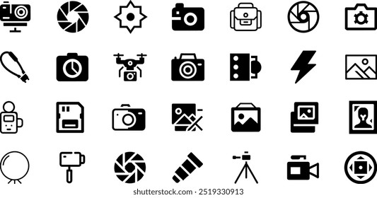 Design de vetor de ícone da Web de fotografia moderna para mídia digital e sites