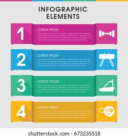 Modern physical infographic template. infographic design with physical icons includes barbell. can be used for presentation, diagram, annual report, web design.