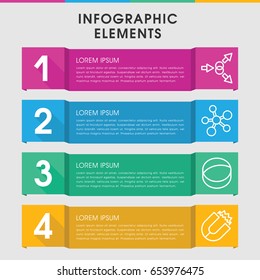 Modern physics infographic template. infographic design with physics icons includes atom, magnet. can be used for presentation, diagram, annual report, web design.
