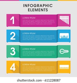 Modern piano infographic template. infographic design with piano icons includes musical instrument. can be used for presentation, diagram, annual report, web design. 