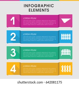 Modern picket infographic template. infographic design with picket icons includes . can be used for presentation, diagram, annual report, web design.