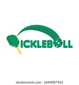 Design de logotipo moderno Pickleball com Paddle e bola para a marca de esportes, cartazes de torneios, logotipos da equipe atlética e merchandise do clube