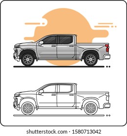 modern pickup car easy editable