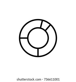 Modern pie chart line icon. Premium pictogram isolated on a white background. Vector illustration. Stroke high quality symbol. Pie chart icon in modern line style.