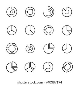 Modern pie chart line icon. Premium pictogram isolated on a white background. Vector illustration. Stroke high quality symbol. Pie chart icon in modern line style.