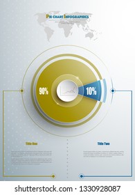 Modern pie chart template in blue and olive color with glass in the center. Background for your documents, web sites, reports, presentations and infographic