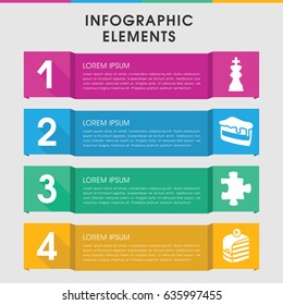 Modern piece infographic template. infographic design with piece icons includes puzzle, piece of cake. can be used for presentation, diagram, annual report, web design.
