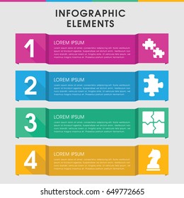 Modern piece infographic template. infographic design with piece icons includes puzzle. can be used for presentation, diagram, annual report, web design.