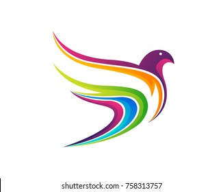 Modern Pigeon Logo - Colorful Abstract Pigeon