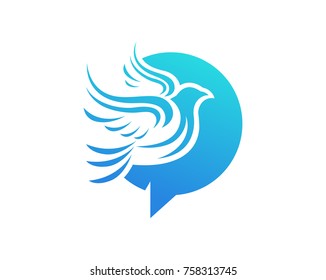 Modern Pigeon Logo - Speech Bubble Symbol