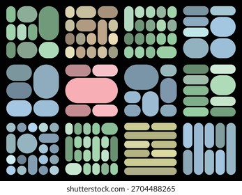 Moderne Pille bento Grid Bundle für professionelles digitales Layout und UI-Projekte entwickelt