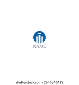 Modern Pillar Bar Chart Logo isolated with white background. 