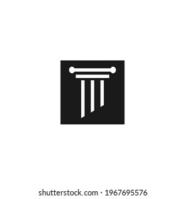 modern pillar logo and icon