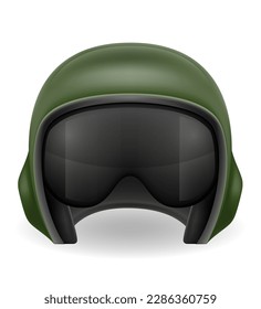 modern pilot helmet for a fighter or combat helicopter vector illustration isolated on white background