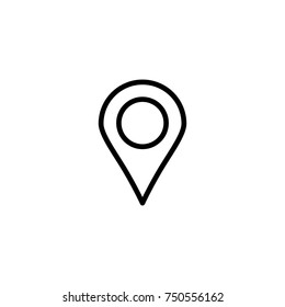 Modern pin line icon. Premium pictogram isolated on a white background. Vector illustration. Stroke high quality symbol. Map pin icon in modern line style.