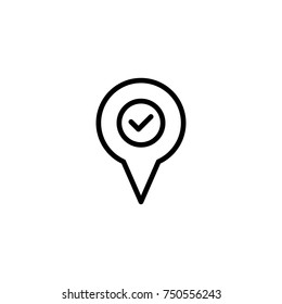 Modern pin line icon. Premium pictogram isolated on a white background. Vector illustration. Stroke high quality symbol. Map pin icon in modern line style.