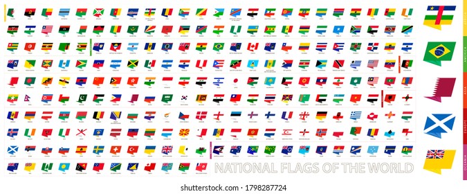 Modern Pin National Flags of the World, Big Flag Set.